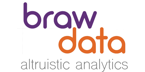 Braw Data logo, their orgasniation's name stacked on top of each other